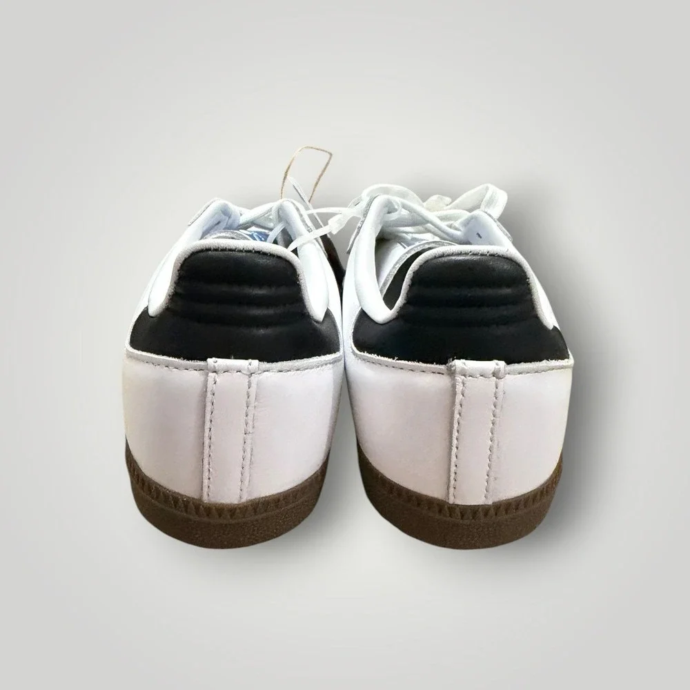 Adidas Samba OG Sneaker Women 5 (fits 6) White Leather Gum Sole Streetwear Retro - Picture 6 of 9